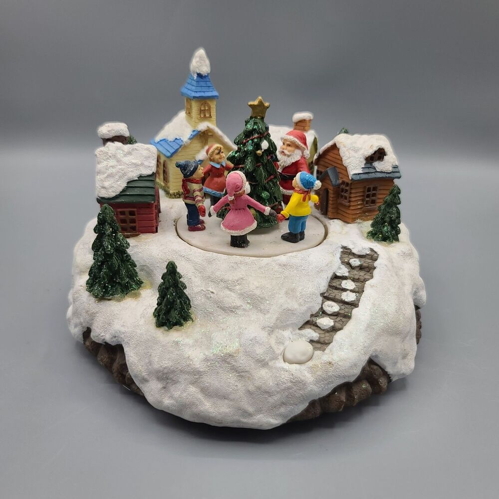 Winter Holiday Santa's Kids Around The Tree In Original Box